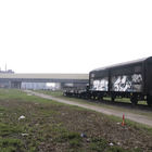 Güterzug-Wagon mit Garaffiti auf Abstellgleis