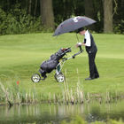Golfer im Regen