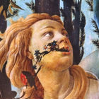 »Primavera« Detail: Frühling (Primavera), Detail: Nymphe Chloris (Tempera auf Holz, 1485-1487) von Sandro Botticelli