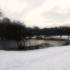 Schnee am Ufer